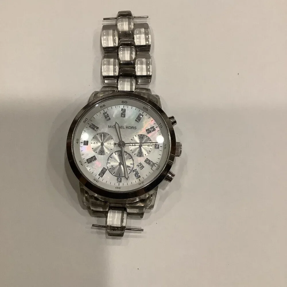 MICHAEL KORS Showstopper MK-5235 Chronograph Quartz Crystal Bezel Only No Band Michael Kors Quartz Plastic Band Wristwatches for sale | eBay main image 3